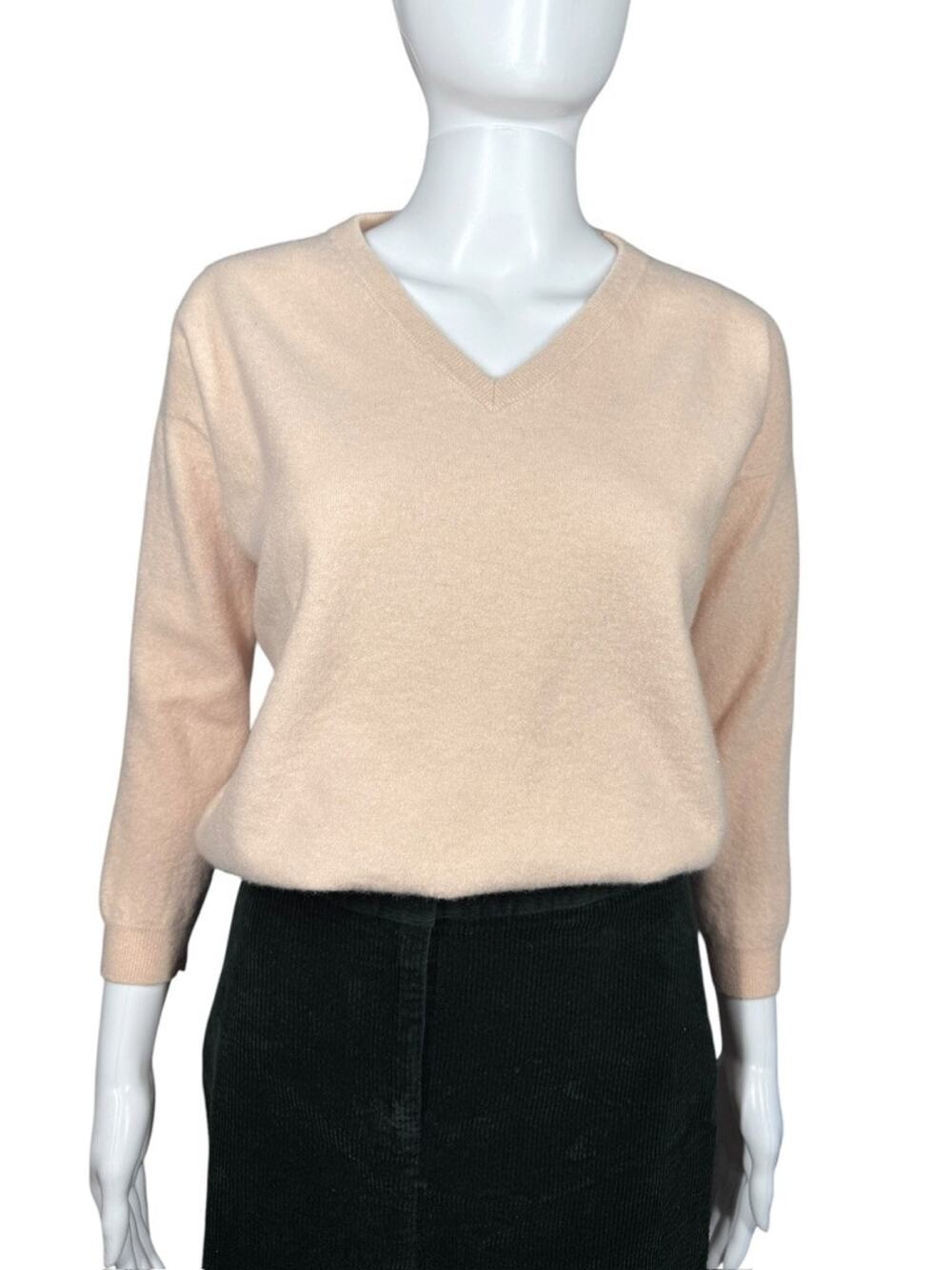 Brunello Cucinelli Cashmere Biege V-Neck Sweater XS